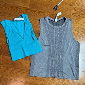 Avocado s/m Workout Set Gray and Blue Sleeveless Tops